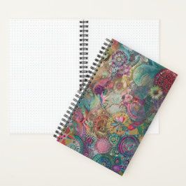 Retro Hippie: Fantasy Spiral Notebook Notizblock