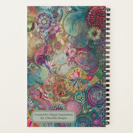 Retro Hippie: Fantasy Spiral Notebook Notizblock (Rückseite)