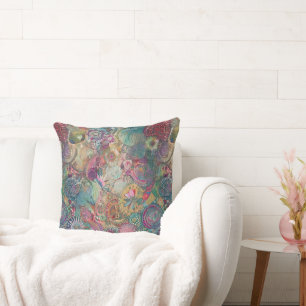 Retro Hippie: Fantasy Square Kissen