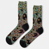 Retro Hippie farbenfrohe 60er Muster Socken (Linkes Detail)