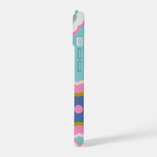 Retro Hippie Flora iPhone 15 Hülle (Linke Seite)