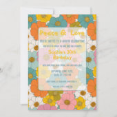 Retro Hippie Floral Geburtstag Einladung (Vorderseite)
