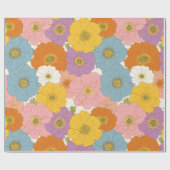 Retro Hippie Floral Geburtstag Geschenkpapier (Flach)