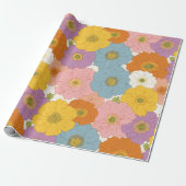 Retro Hippie Floral Geburtstag Geschenkpapier (Ungerollt)