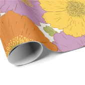 Retro Hippie Floral Geburtstag Geschenkpapier (Rolleneckpunkt)