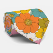 Retro Hippie Floral Geburtstag Krawatte (Gerollt)