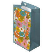 Retro Hippie Floral Kleine Geschenktüte (Vorderseite Schrägansicht)