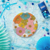 Retro Hippie Floral Pappteller (Party)