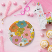 Retro Hippie Floral Pappteller (Party)