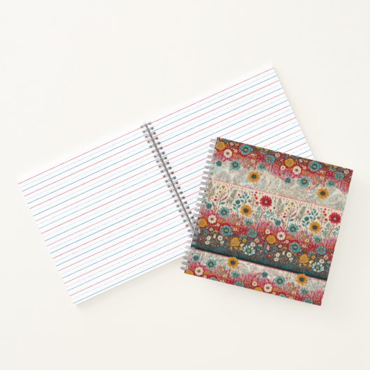 Retro Hippie: Folk Art Garden Notebook Notizblock (Innenseite)