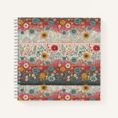 Retro Hippie: Folk Art Garden Notebook Notizblock (Vorderseite)