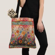 Retro Hippie: Folk Art Garten-Tasche