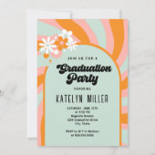 Retro Hippie Foto Abschluss Einladung (Rückseite)