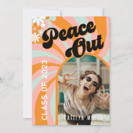 Retro Hippie Foto Abschluss Einladung