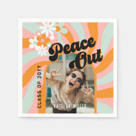 Retro Hippie Foto Abschluss Serviette