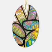 Retro Hippie-Frieden Keramik Ornament (Links)