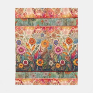 Retro Hippie: Gartenblanket im Stil der Folk Art Fleecedecke