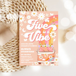 Retro-Hippie-Geburtstags-Einladung Einladung