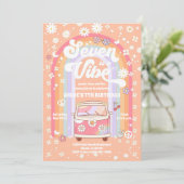 Retro-Hippie-Geburtstagseinladung Einladung (Stehend Vorderseite)