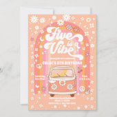 Retro-Hippie-Geburtstagseinladung Einladung (Vorderseite)