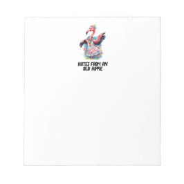 Retro Hippie Gefärbte Krawatte Flamingo Spaß Notizblock