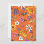 Retro Hippie Girl 70's Groovy Birthday Party Einladung (Rückseite)