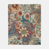 Retro Hippie: Goldener Garten Fleecedecke (Vorderseite)