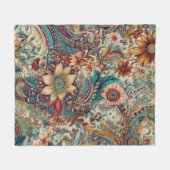 Retro Hippie: Goldener Garten Fleecedecke (Vorderseite (Horizontal))