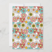 Retro Hippie Groovy Blume Brautparty Einladung (Rückseite)