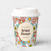 Retro Hippie Groovy Blume Brautparty Pappbecher (Rückseite)