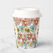 Retro Hippie Groovy Blume Brautparty Pappbecher (Rechts)