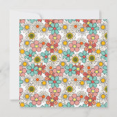 Retro Hippie Groovy Blume Brautparty Vielen Dank Dankeskarte (Rückseite)