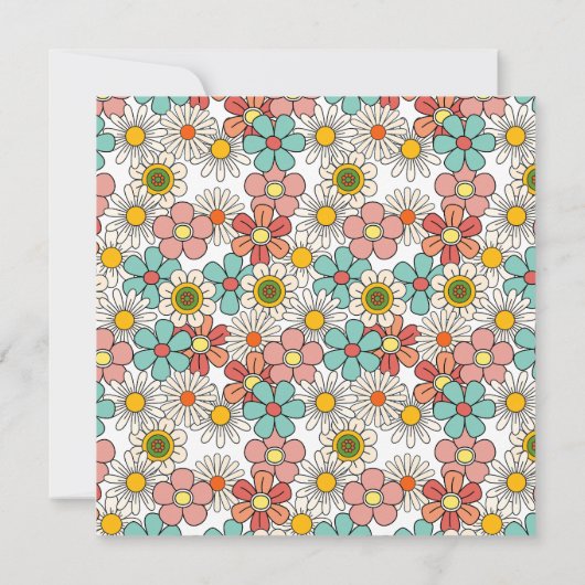 Retro Hippie Groovy Blume Brautparty Vielen Dank Dankeskarte (Rückseite)