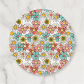 Retro Hippie Groovy Blume Brautparty Vielen Dank Geschenkanhänger (Rückseite)