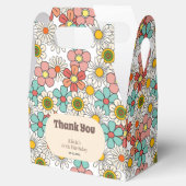 Retro Hippie Groovy Blume Geburtstag Vielen Dank Geschenkschachtel (Geöffnet)