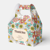 Retro Hippie Groovy Blume Geburtstag Vielen Dank Geschenkschachtel (Vorderseite)