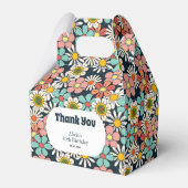 Retro Hippie Groovy Blume Hallo 80 Geburtstag Geschenkschachtel (Rückseite)