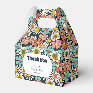 Retro Hippie Groovy Blume Hallo 80 Geburtstag Geschenkschachtel