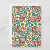 Retro Hippie Groovy Blume Hallo Fünfzig Geburtstag Einladung (Rückseite)