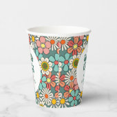 Retro Hippie Groovy Blume Hallo Fünfzig Geburtstag Pappbecher (Rechts)