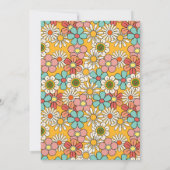 Retro Hippie Groovy Blume Hallo Siebzig Geburtstag Einladung (Rückseite)