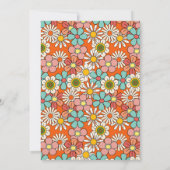 Retro Hippie Groovy Blume Hello 40 Geburtstag Einladung (Rückseite)