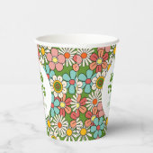 Retro Hippie Groovy Blume Hello Thirty Birthday Pappbecher (Rechts)