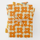 Retro Hippie Groovy Seventies Floral & Rainbow 60e Geschenkpapier Set (Beispiel)