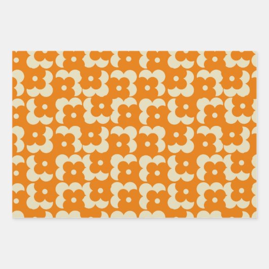 Retro Hippie Groovy Seventies Floral & Rainbow 60e Geschenkpapier Set (Vorderseite)