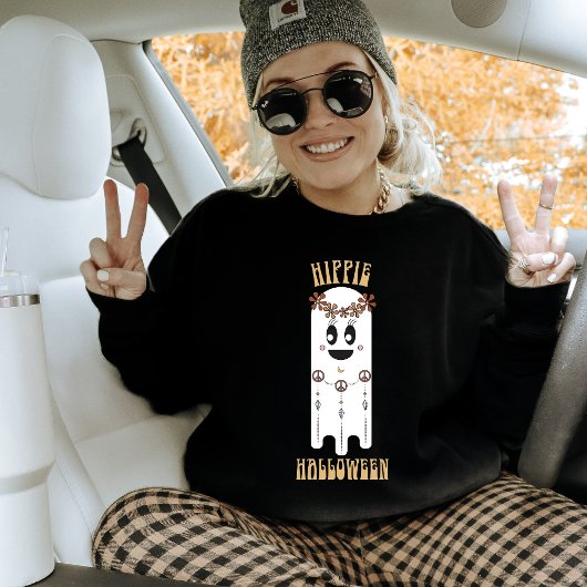 Retro Hippie Halloween Ghost Sweatshirt