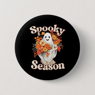 Retro Hippie Halloween Niedlich Ghost Spooky Seaso Button