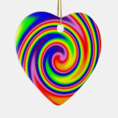 Retro Hippie Happy Rainbow Colors Soft Spiral Cera Keramik Ornament (Rechts)
