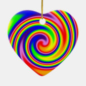 Retro Hippie Happy Rainbow Colors Soft Spiral Cera Keramik Ornament (Hinten)