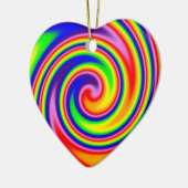 Retro Hippie Happy Rainbow Colors Soft Spiral Cera Keramik Ornament (Links)